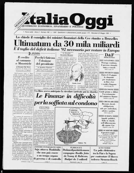 Italia oggi : quotidiano di economia finanza e politica